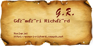 Gömöri Richárd névjegykártya